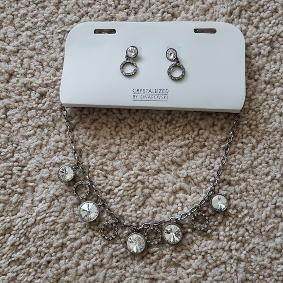 Crystallized Necklace & Earring set By Swarovski - Picture 2 of 6